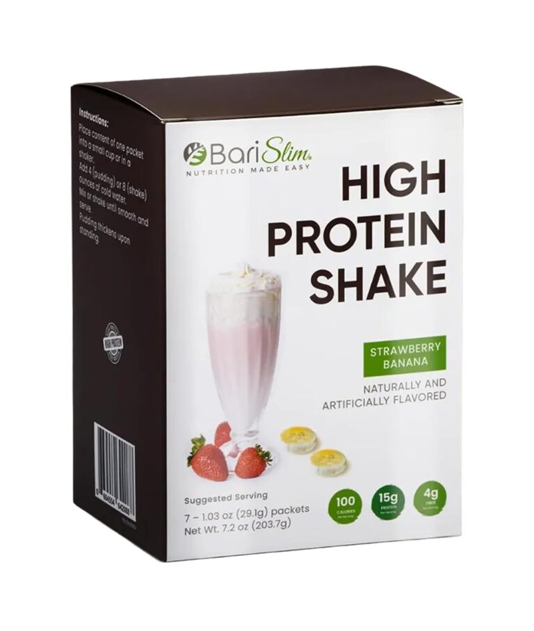 BariSlim High Protein Shake - Delicious & Nutritious Meal Replacement Shake - Low Sugar & Carb - Formulated for Bariatric Patients & Post-Weight Loss Surgery Support | Strawberry Banana Shake (9 oz)