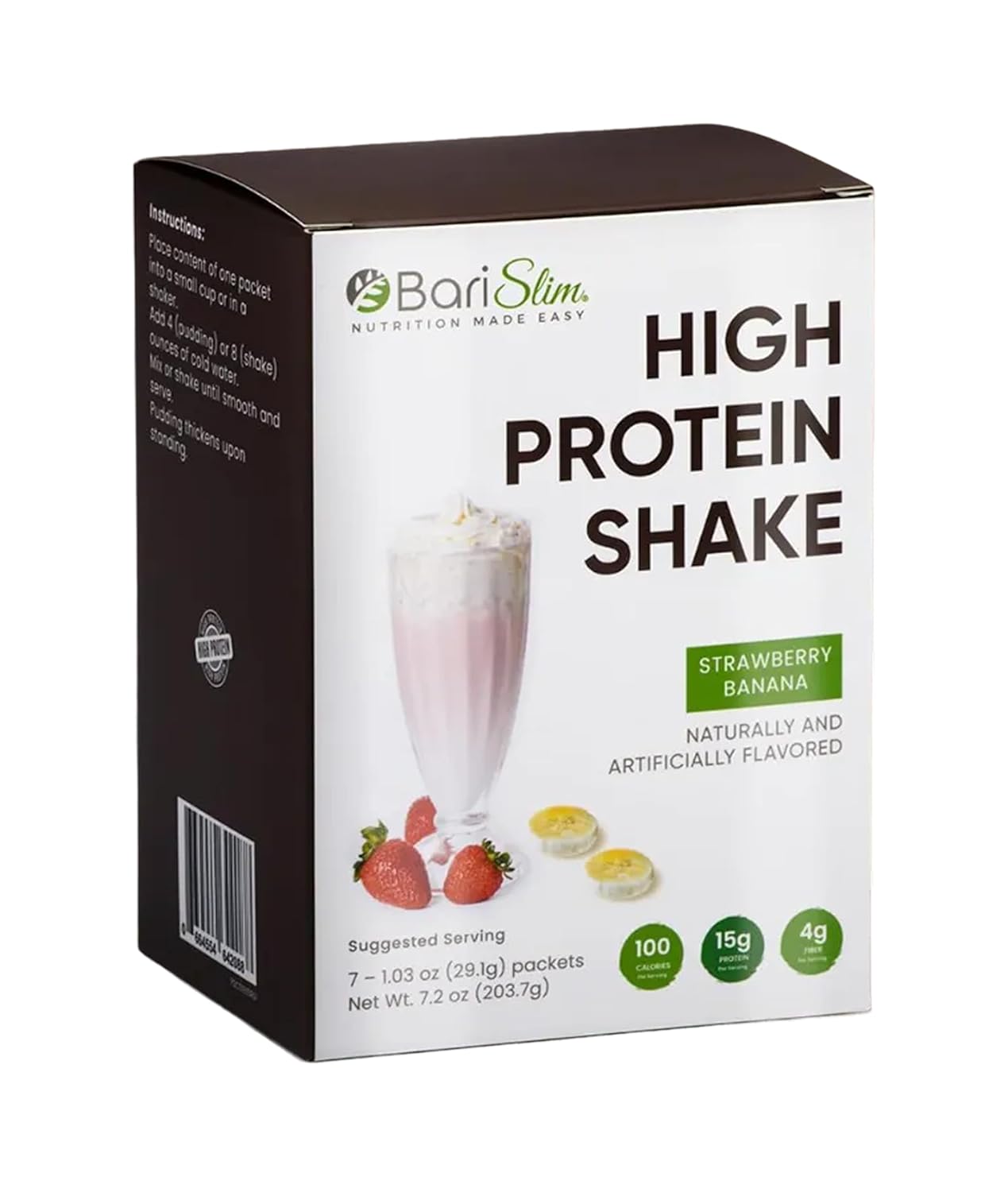 BariSlim High Protein Shake – Delicious & Nutritious Meal Replacement Shake – Low Sugar & Carb – Formulated for Bariatric Patients & Post-Weight Loss Surgery Support | Strawberry Banana Shake (9 oz)