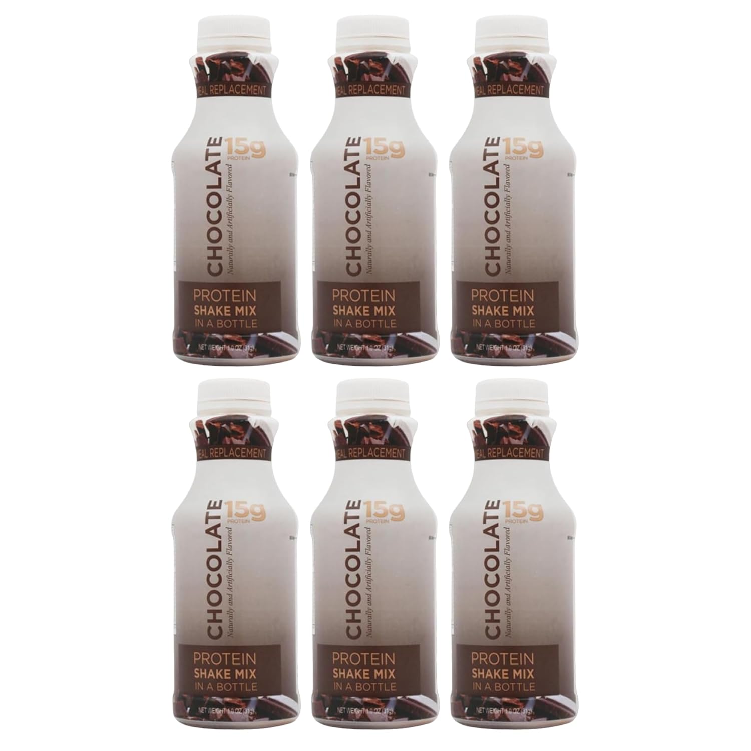 BariatricPal 15g Protein Shake Mix in a Bottle – Chocolate Cream (6-Pack)