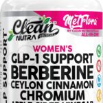 Berberine 1500mg Supplement with Apple Cider Vinegar Capsules - Women's GLP-1 Support with Ceylon Cinnamon, Chromium Picolinate & Black Pepper Extract - Metabolic Wellness - 90 Vegetarian Capsules