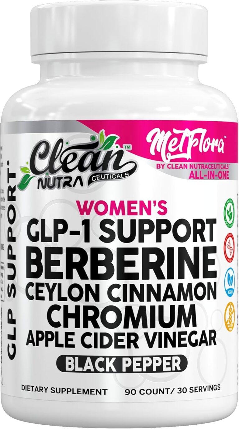 Berberine 1500mg Supplement with Apple Cider Vinegar Capsules - Women's GLP-1 Support with Ceylon Cinnamon, Chromium Picolinate & Black Pepper Extract - Metabolic Wellness - 90 Vegetarian Capsules