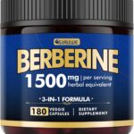 Berberine Supplement - Berberine Weight Loss, High-Potency Berberine 1500MG of Berberine HCL, Plus Citrus Bergamot - for Metabolic, Digestive, and Immune Support - Vegan, Non-GMO, 180 Capsules