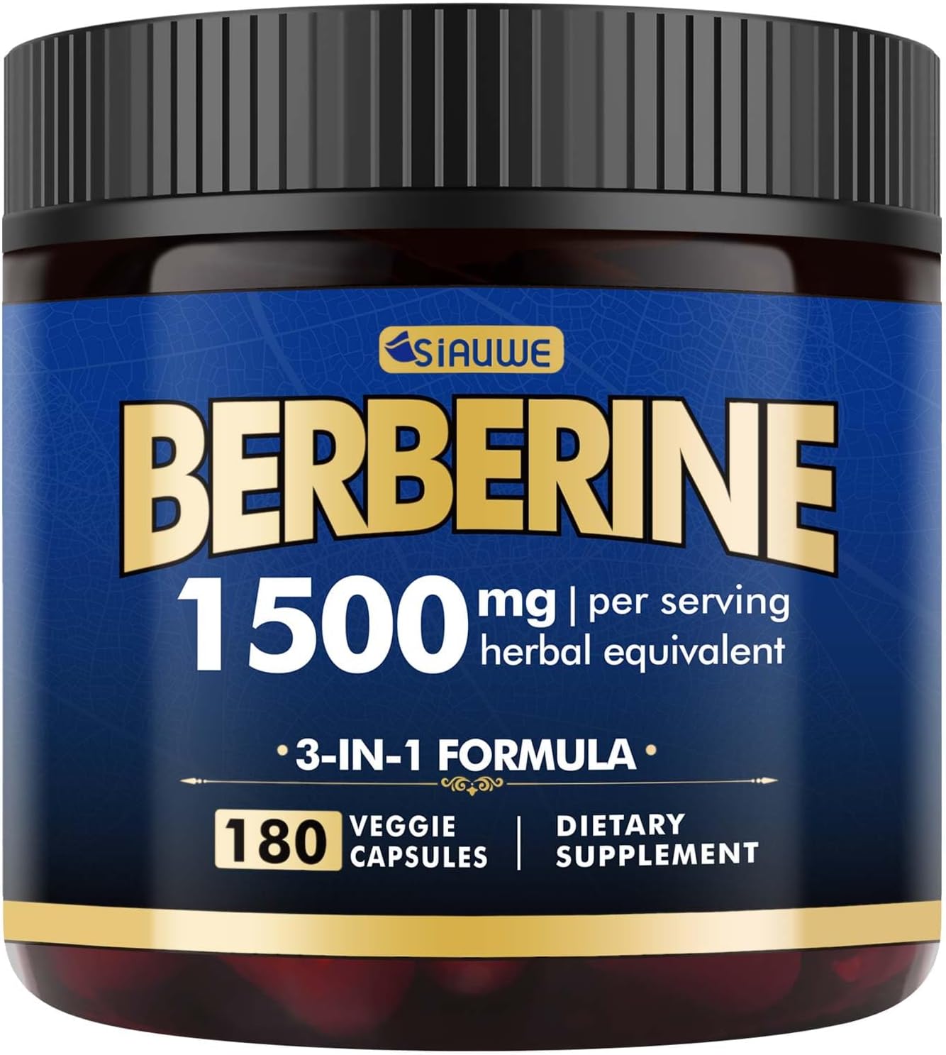 Berberine Supplement – Berberine Weight Loss, High-Potency Berberine 1500MG of Berberine HCL, Plus Citrus Bergamot – for Metabolic, Digestive, and Immune Support – Vegan, Non-GMO, 180 Capsules