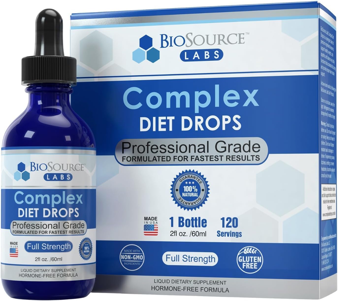 BioSource Labs Complex Diet Drops – Best Natural Drops for Men and Women (1 Bottle, 2 fl oz) – 30 Day Supply