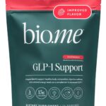 Bio.me GLP-1 Support – Multi-Benefit GLP-1 Powder for Weight Management & Digestive Health – Sustain Energy Levels - 7g Fiber, 14g Collagen Protein & Digestive Enzymes – 24 Servings (Raspberry)