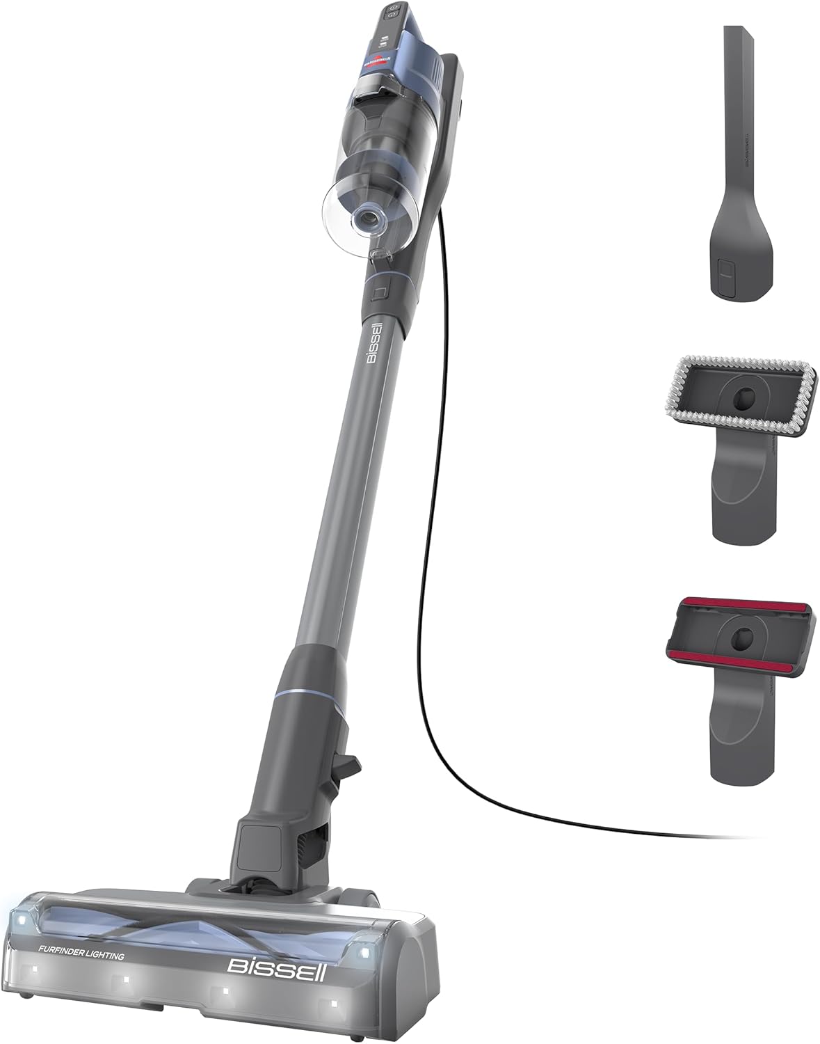 Bissell PowerClean FurFinder Corded Stick Vacuum, Tangle-Free Brush Roll, 30-Foot Power Cord, Self-Standing, HEPA Filtration, Bright Headlights, 4282K