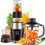 Blender and Food Processor Combo, Personal Blender for Shakes and Smoothies, Suitable for Kitchen, Home, 700W Electric Blender with Mixer Grinder/Chopper