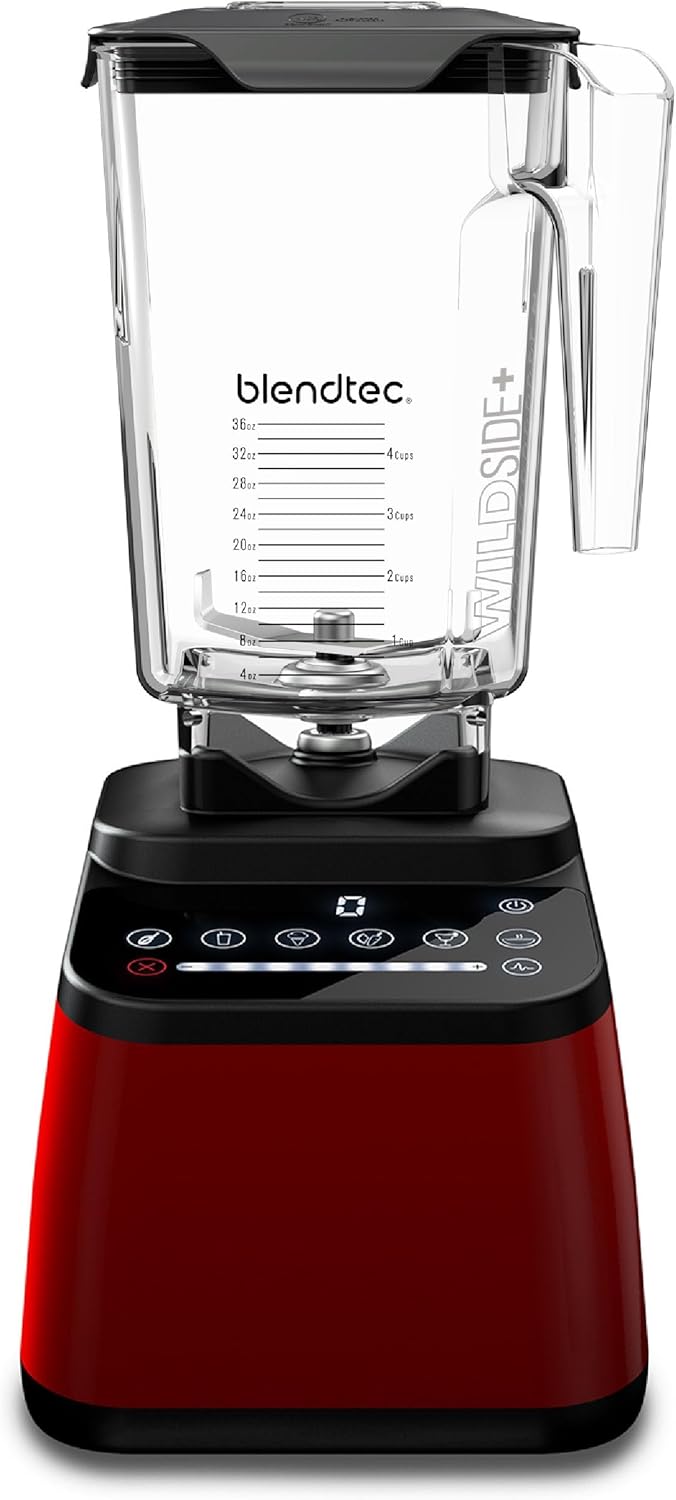 Blendtec Original Designer Series Blender and 90 Oz WildSide+ Jar – Kitchen Blender Bundle – Red