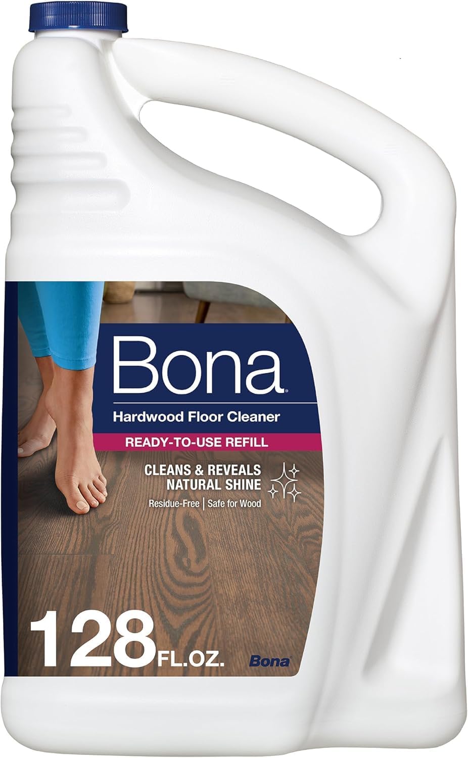 Bona Hardwood Floor Cleaner Refill – 128 fl oz – Unscented – Refill for Bona Spray Mops and Spray Bottles – Residue-Free Floor Cleaning Solution for Wood Floors