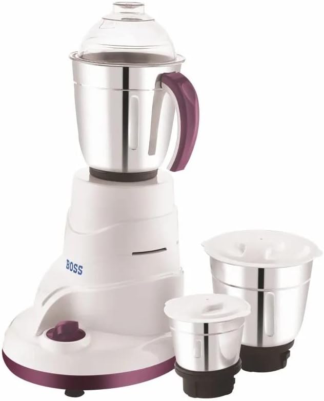 Boss All Time Plus Mixer Grinder 110V, 750 Watts, 3 Stainless Steel Jar (Purple)