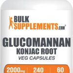 BulkSupplements.com Glucomannan Capsules - as Konjac Root Extract, Glucomannan Supplements, Herbal Supplement - Gluten Free, 4 Capsules per Serving, 240 Count (Pack of 1)