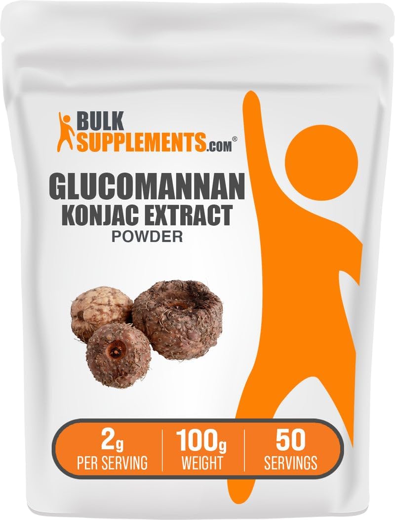 BulkSupplements.com Glucomannan Powder – from Konjac Root Extract Powder, Glucomannan Supplements – Gluten Free, 2g per Serving, 100g (3.5 oz) (Pack of 1)