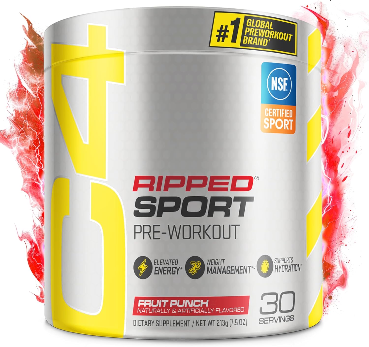 C4 Ripped Sport Pre Workout Powder Fruit Punch – NSF Certified for Sport + Zero Sugar Preworkout Energy Supplement for Men & Women – 135mg Caffeine + Weight Loss – 30 Servings
