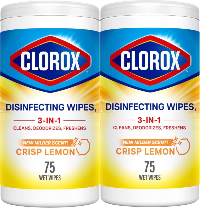 CLOROX Disinfecting Wipes, Bleach Free Cleaning Wipes, Crisp Lemon, 75 Count (Package May Vary) (Pack of 2)