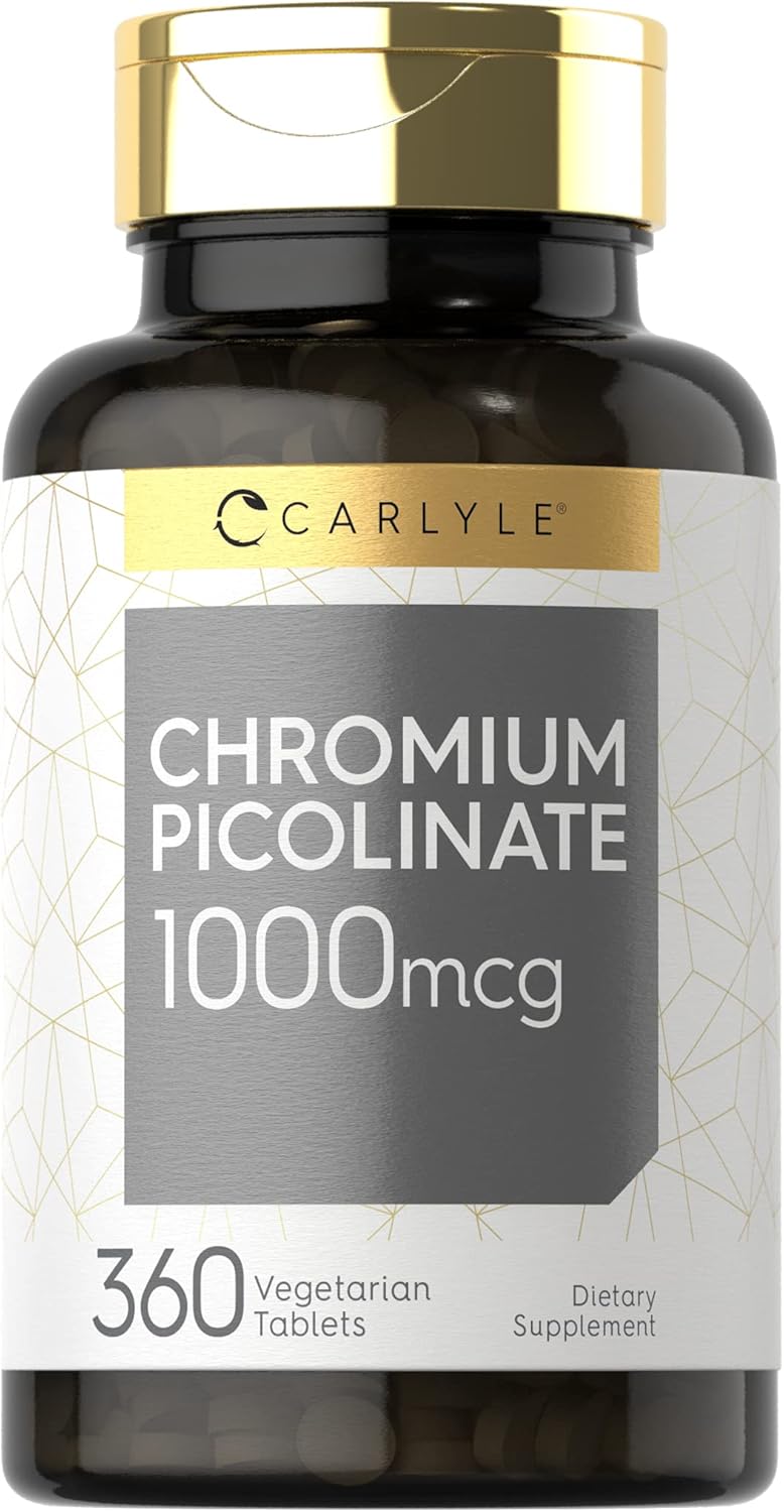Carlyle Ultra Chromium Picolinate 1000mcg | 360 Tablets | Vegetarian, Non-GMO, Gluten Free