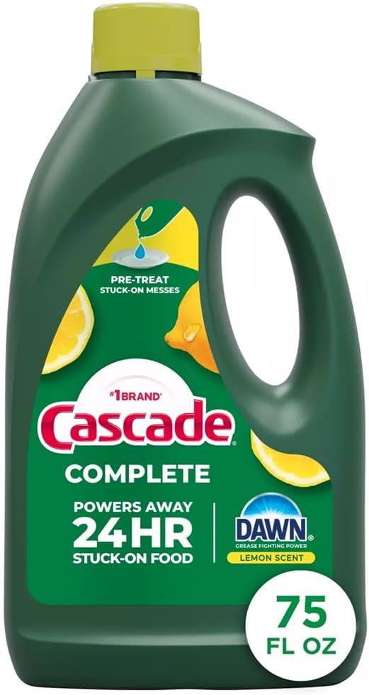 Cascade Complete Dishwasher Detergent Liquid Gel, Dish Detergent, Dishwasher Soap, Citrus, 75oz