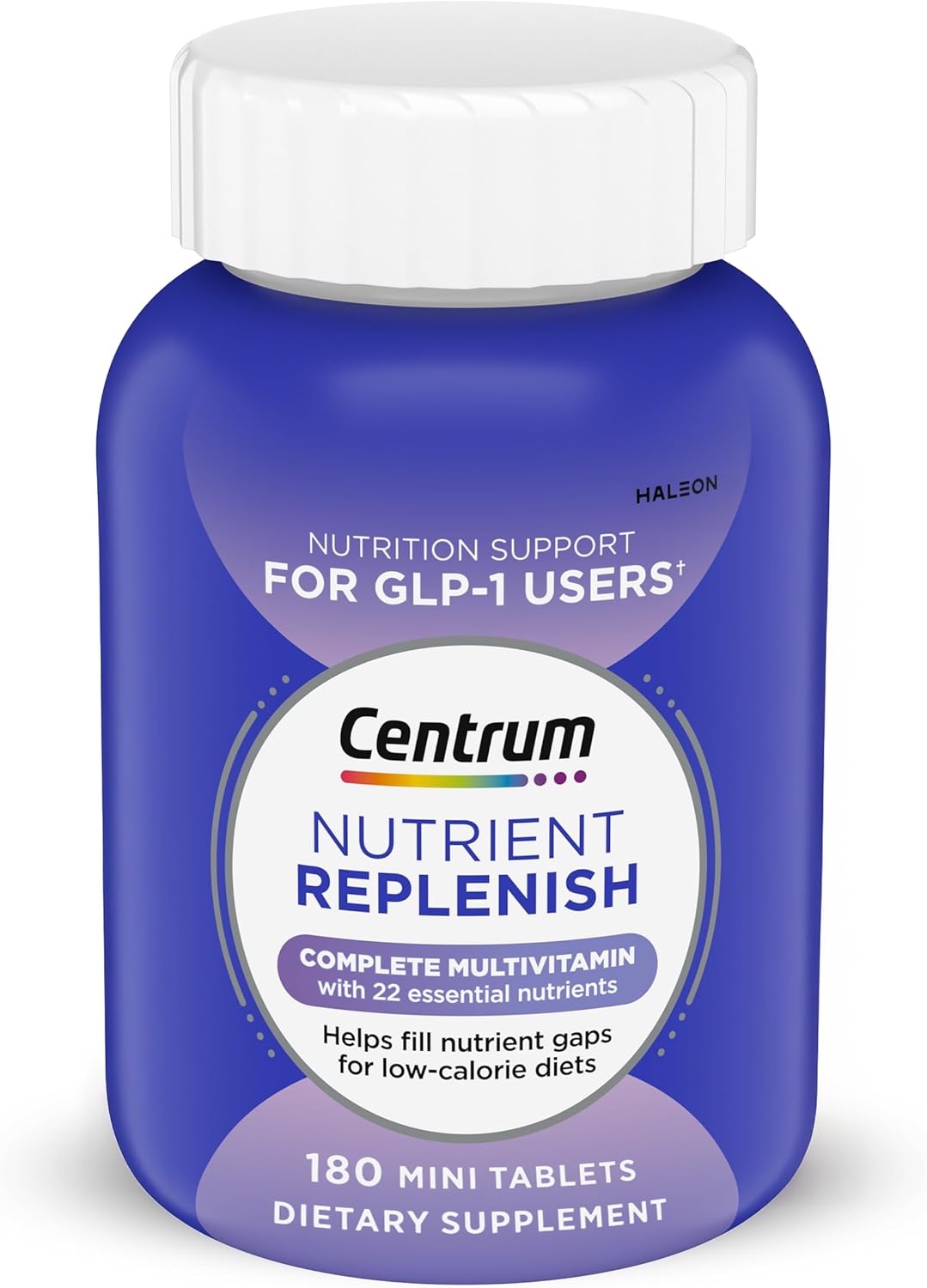 Centrum Nutrient Replenish GLP-1 Nutrition Support Multivitamin for Whole Body Health and Appearance – 180 Tablets, 6 Month Supply