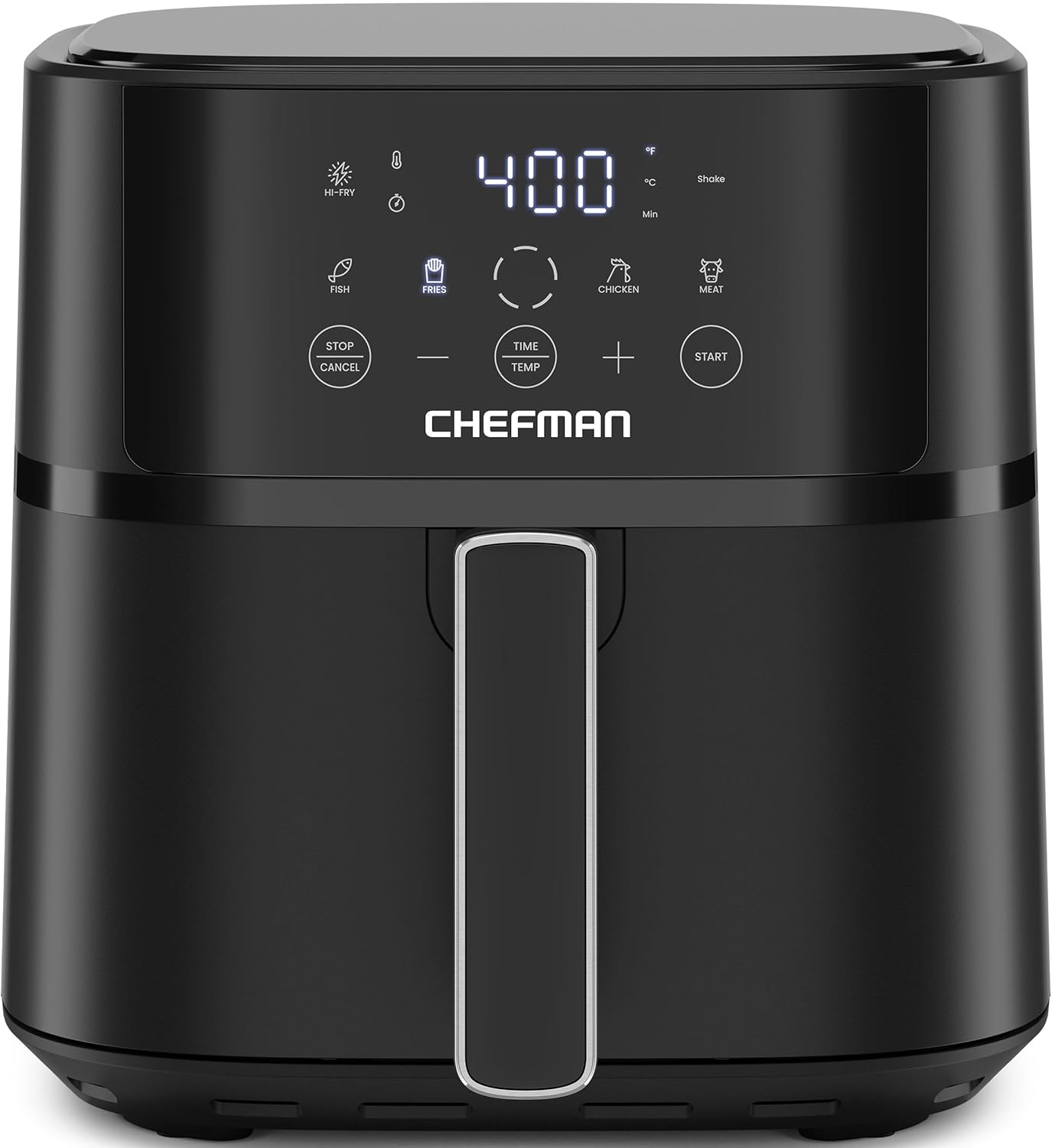 Chefman Air Fryer – 6 QT Compact Airfryer for Quick & Easy Meals in Minutes, Features Hi-Fry Technology for Extra Crisp, Touchscreen Controls with 4 Presets, Nonstick & Dishwasher Safe Basket – Black
