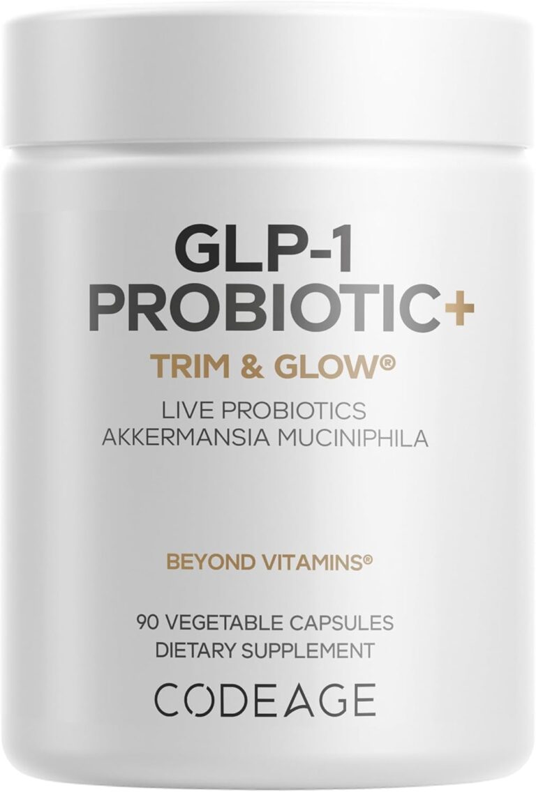 Codeage GLP-1 Probiotic+ - Live Probiotics Akkermansia, Clostridium, Bifidobacterium, Chicory Inulin Probiotic, Prebiotics & Postbiotics Supplement - 500 Million AFU, 3-Month Supply - 90 Capsules