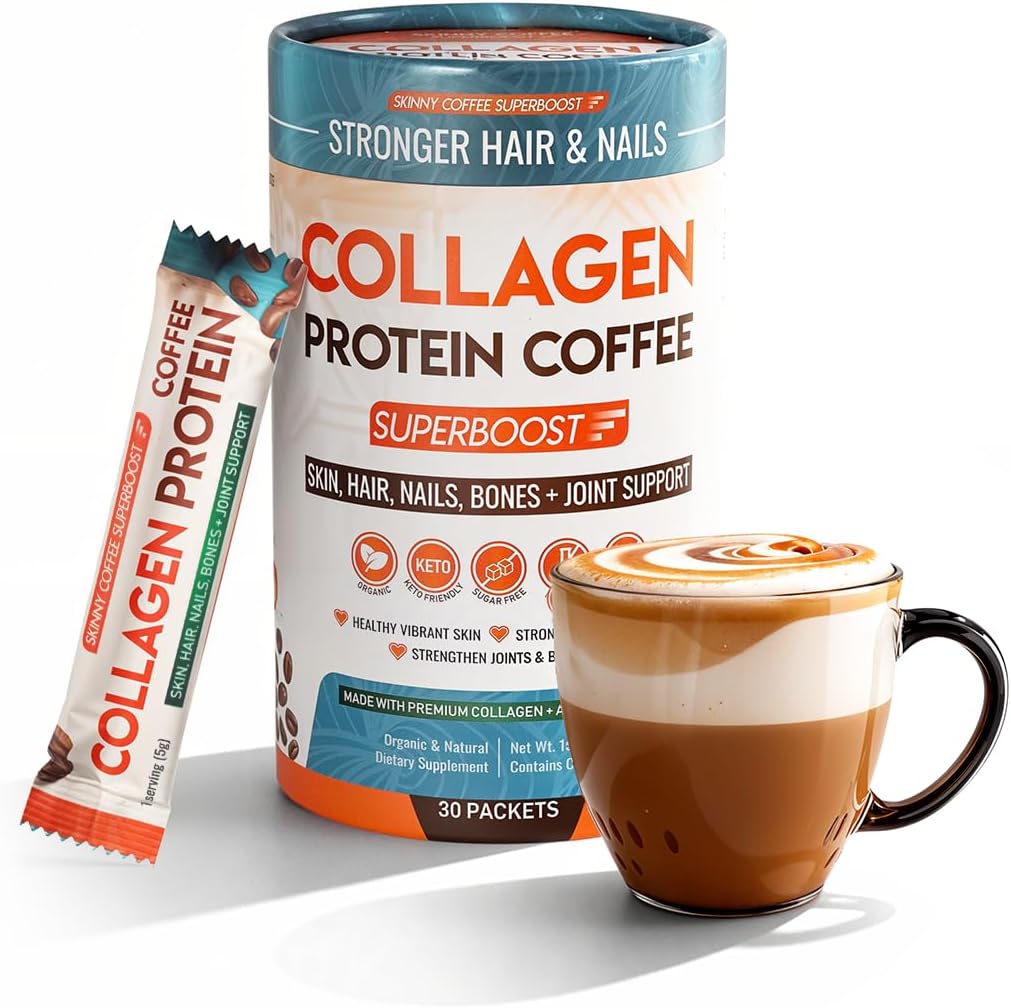 Collagen Peptides Coffee Powder for Weight Loss – Supports Digestion, Bloating, Energy & Focus, Fat Burning, Joint, Skin, Hair & Nails – High-Protein for Women & Men (30 Servings)