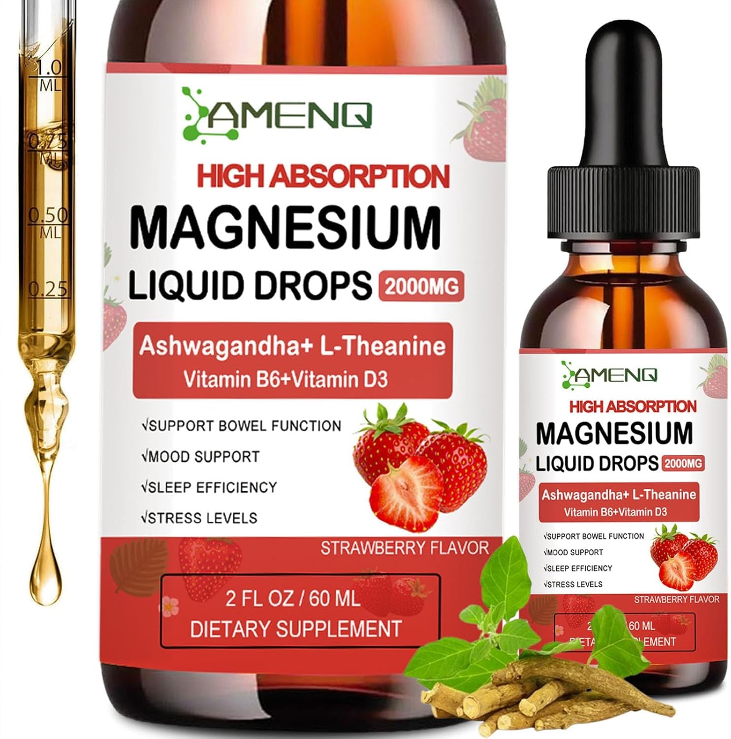 Cortisol Supplement Liquid Drops,Cortisol Reducer w.Magnesium Glycinate,Ksm-66 Ashwagandha,L-Theanine,Liquid Magnesium Cortisol Drink Mix for Cortisol & Hormone Balanced,Relax,Calm