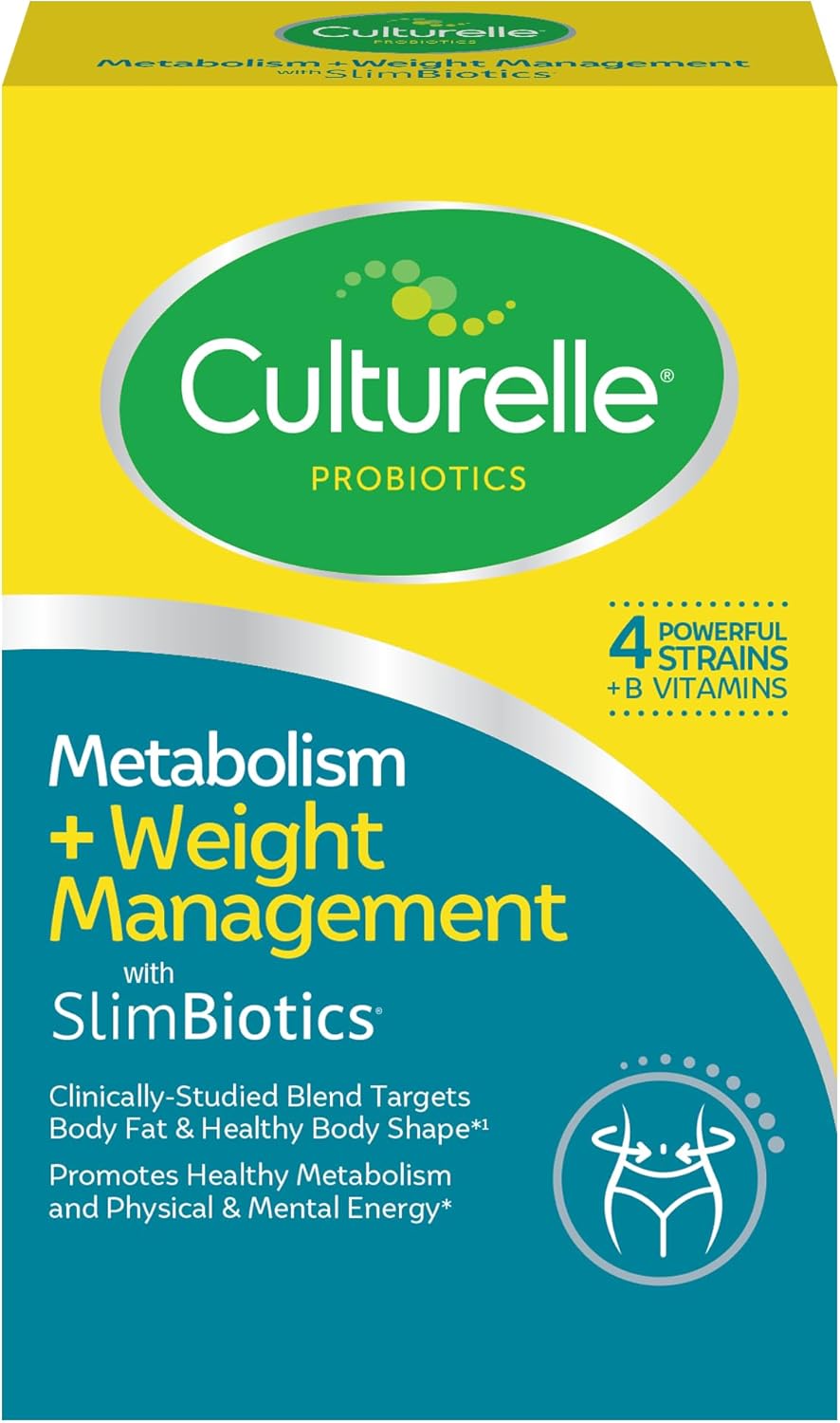 Culturelle Metabolism + Weight Management with SlimBiotics® Probiotic Capsules – 30 Count – Helps Safely Manage Weight – Promotes Healthy Metabolism and Physical & Mental Energy