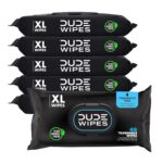 DUDE Wipes Unscented Flushable Wipes - Extra-Large Adult Wet Wipes for Sensitive Skin - 6 Pack (288 Count) - Infused with Vitamin E and Aloe - Septic and Sewer Safe
