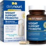 Daily Nouri Weight Support Probiotics for Women & Men | Metabolism + Digestive Support | 3 Clinically Studied Strains | 30-Day Supply