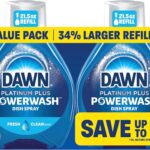 Dawn Powerwash Fresh Dish Spray, Liquid Dish Soap, Dish Soap Refill, Dish Detergent Liquid, 2 Refills, 2x21.5 Fl Oz