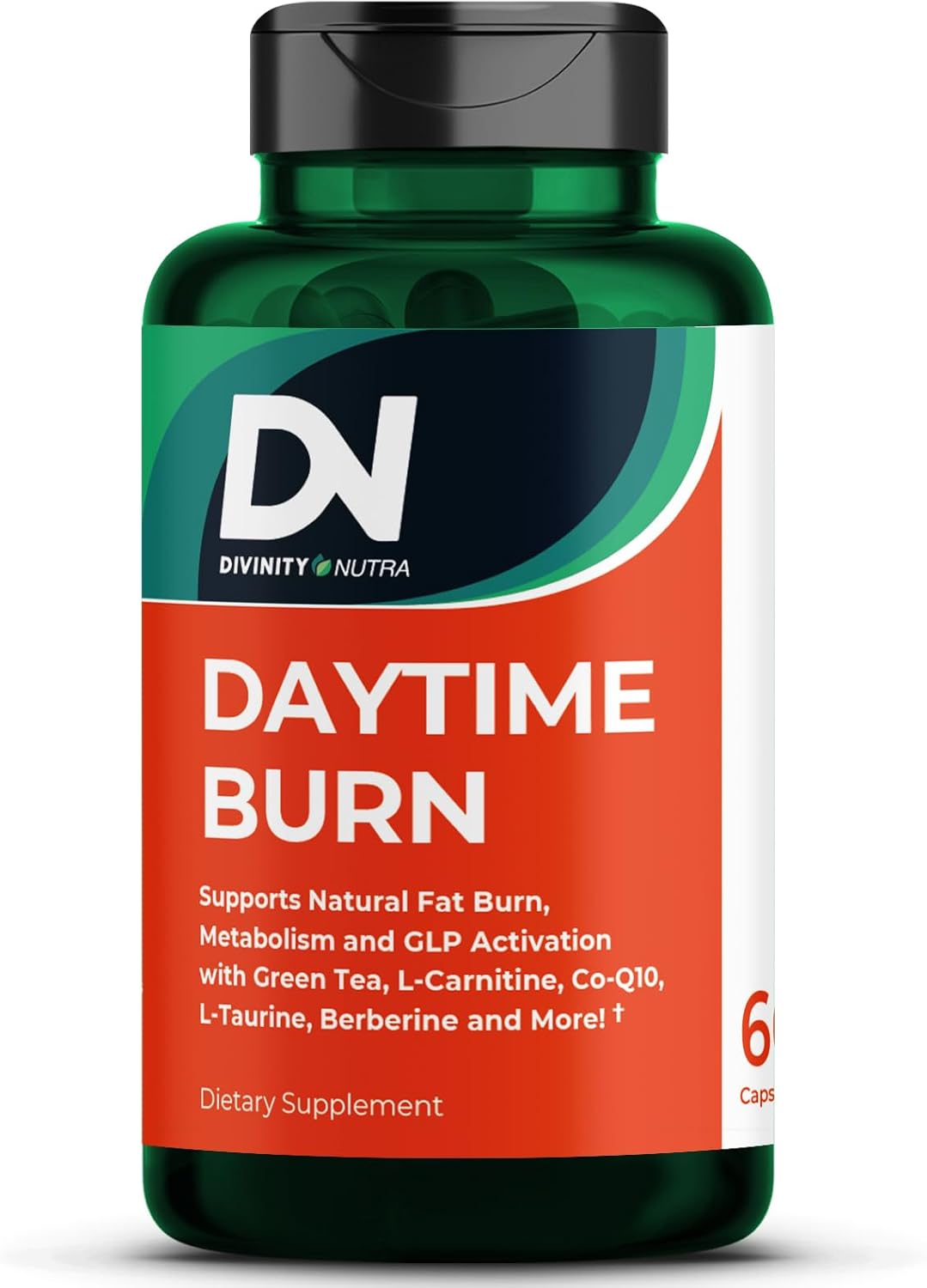 Daytime Fat Burner Supplement for Men & Women,Weight Loss Pills for Women, with Green Tea Extract, Co-Q10, Turmeric, Berberine,Bitter Melon for Metabolism Appetite Support 60 Capsules