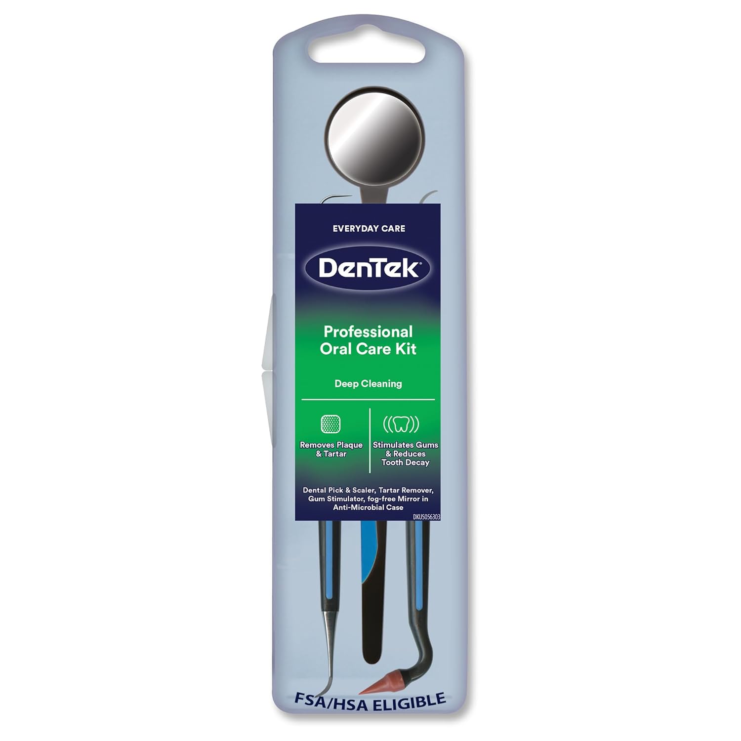 DenTek Professional Oral Care Kit, Complete Set of Dental Tools Including Mirror, Dental Pick, Scaler & Stimulator