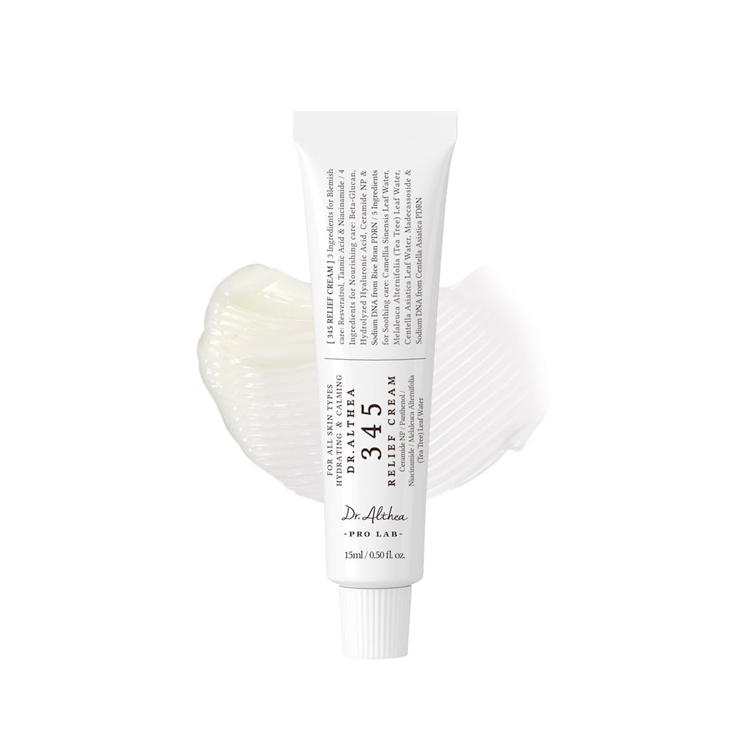 Dr.Althea 345 Relief Cream | Daily Face Moisturizer for Soothing Recovery and Blemish Care with PDRN & Niacinamide | Korean Vegan Skin Care for All Skin Types, 0.50 Fl Oz (Ver.2 – Pack of 1)