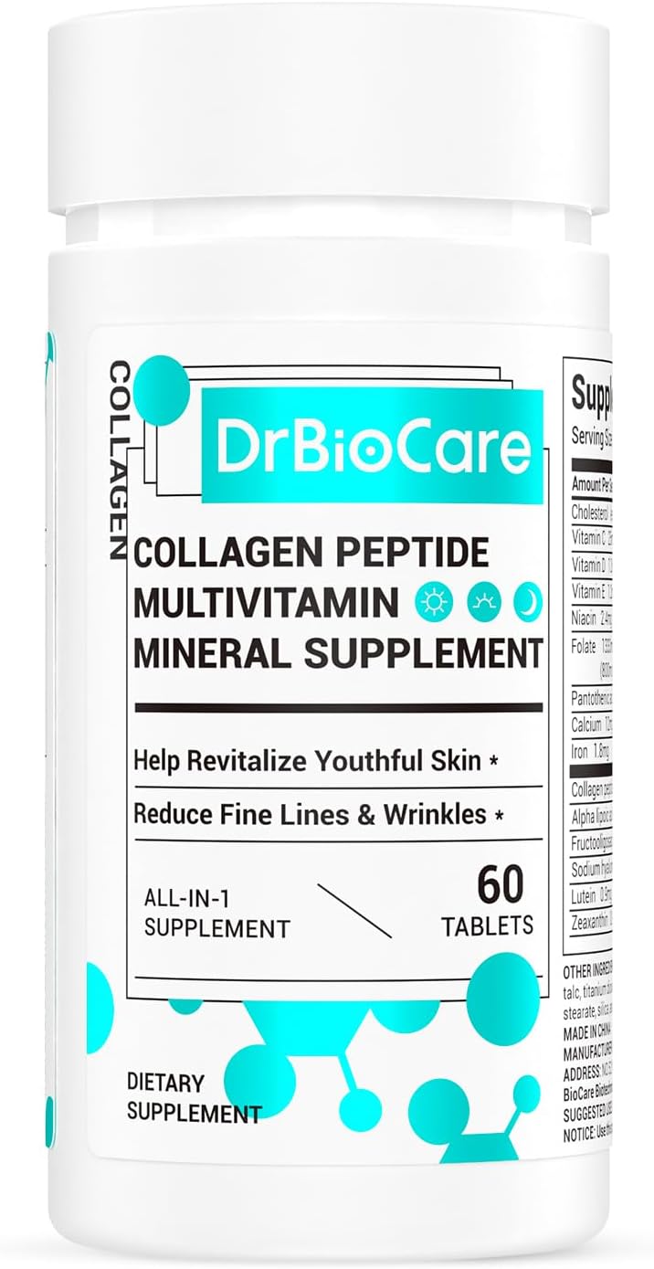 DrBioCare Collagen Peptides for Women, Beauty Vitamin & Mineral Supplement,Contains Vitamin D3, Probiotics for Women & Collagen Peptides,Vitamin B Complex,Vitamin E 60 Tablets