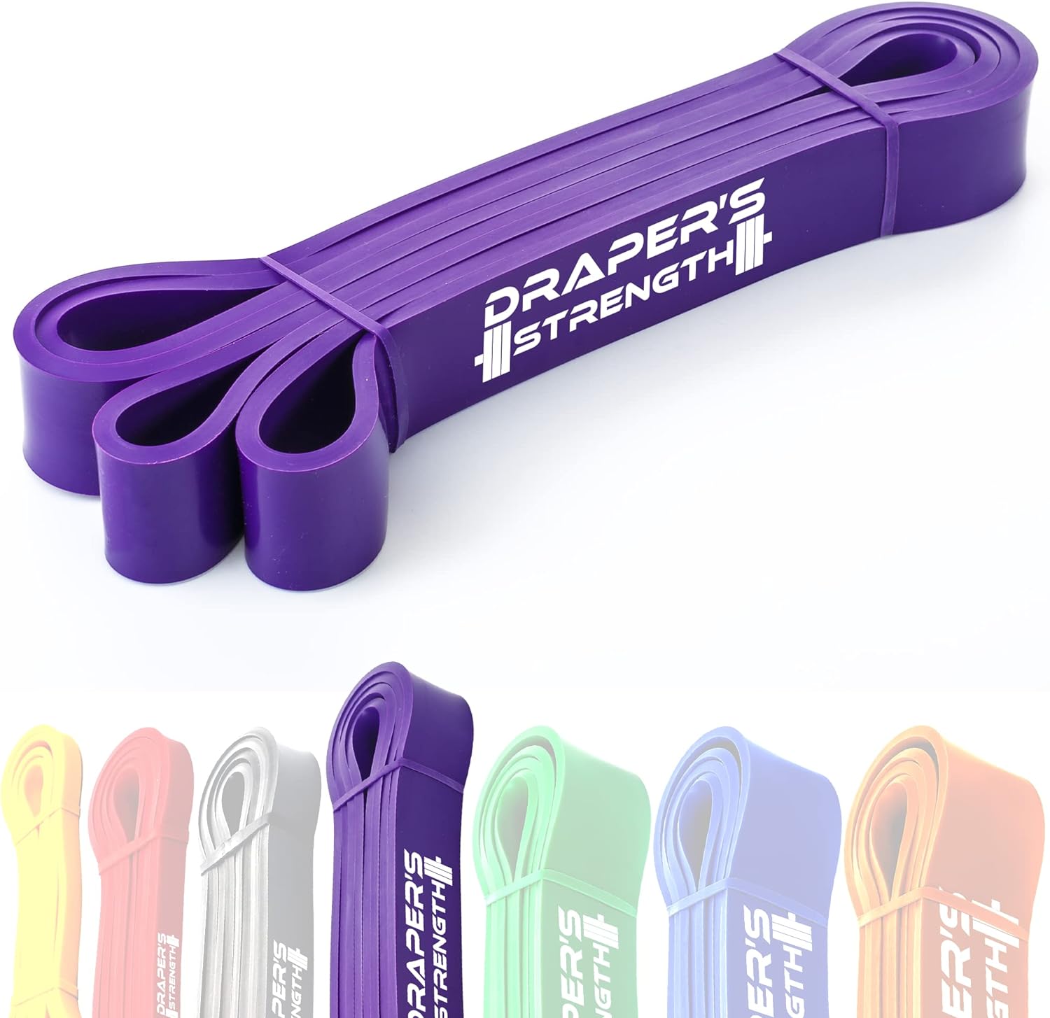 Draper’s Strength Heavy Duty Resistance Stretch Loop Bands for Powerlifting Workout Exercise and Assisted Pull Ups