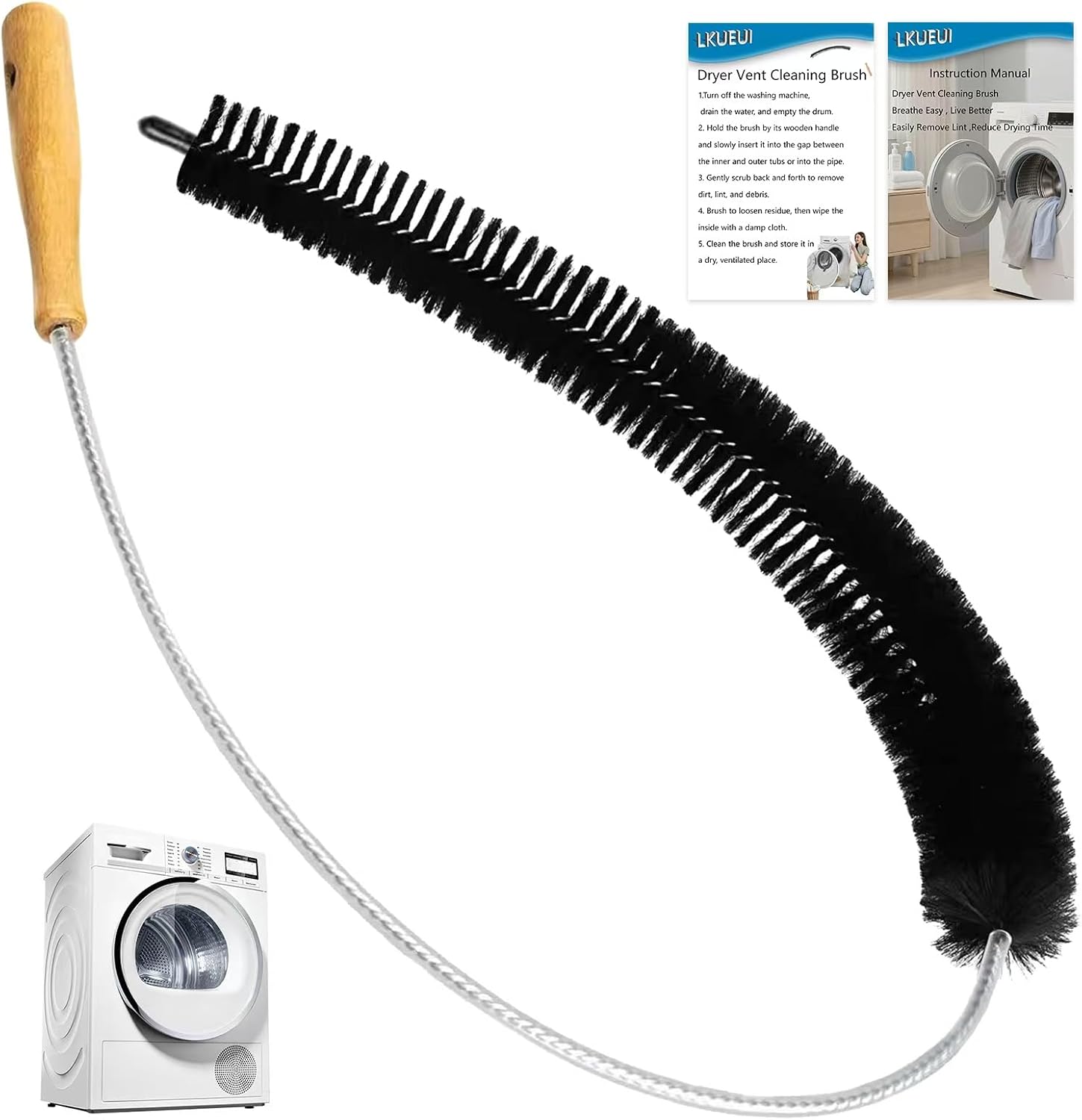 Dryer Lint Brush Vent Cleaner Tool 47.2 Inch Extra Long Flexible for Lint Trap Cleaning Tool Home Dryer Maintenance for DIY Users(1, PCS)