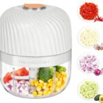Electric Garlic Chopper, Mini Portable Veggie Chopper, 250ML Garlic Grinder Masher Onion Grinder, Blender to Vegetable, Wireless Food Processor for Ginger, Chili, Fruit, Meat, etc