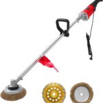 Electric Multifunctional Concrete Grinder & Burnishing Machine 6 Speed Adjustable 110V Heavy Duty Grinder for Floor Polishing,Wall Grinding,Metal Derusting with 180mm Diamond Disc &200mm Wire Brush