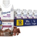 Ensure Max Protein Shake | Milk Chocolate | Ready to Drink | 30g Protein for Muscle Health | 1g Sugar, 4g Fiber | 11 fl oz, 12 Pack