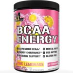 Evlution EVL BCAAs Amino Acids Powder - BCAA Energy Pre Workout Powder for Muscle Recovery Lean Growth and Endurance - Rehydrating Post Workout Recovery Drink with Natural Caffeine - Pink Lemonade
