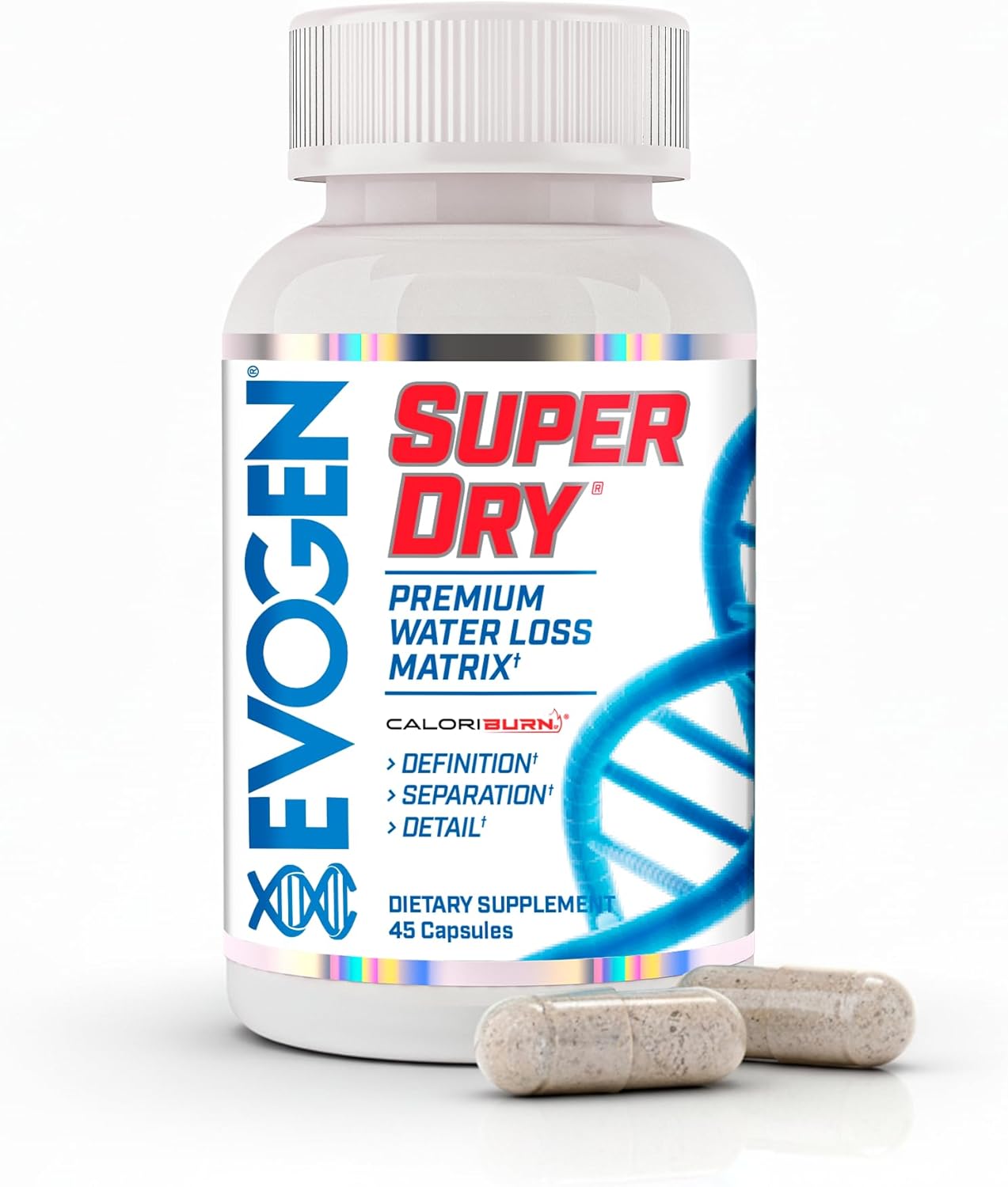 Evogen Super Dry – Premium Water Loss Matrix for Muscle Definition | Natural Diuretic Water Pills Supplement Supporting Water Weight Loss, Reduced Water Retention, & Bloating Relief | 45 Capsules