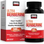 FORCE FACTOR Ultra Berberine, Berberine Supplement with 500mg Berberine HCl Plus Chromium & Cinnamon Bark Extract to Support Metabolism & Daily Wellness, Non-GMO, Gluten Free, 60 Vegetable Capsules