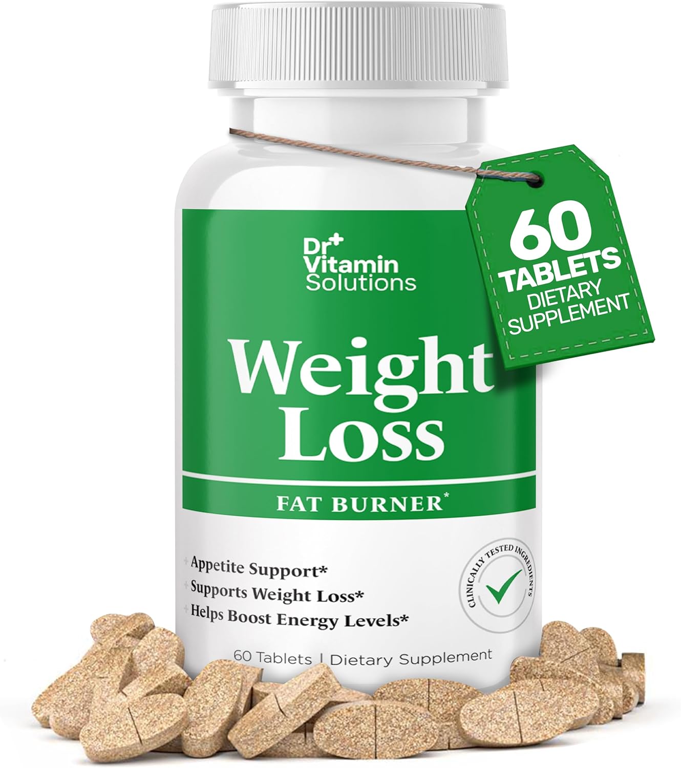 Fat Burner for Women & Men – Weight Loss Supplements with Green Tea Extract, Chromium, Vitamin B6 – Energy Booster, Belly Fat Burner & Appetite Suppressant Diet Pills – 60 Tablets