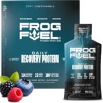 Frog Fuel Power Regular Protein Shot, 15g Protein Nano-Hydrolyzed Grass Fed Collagen, Post Workout, Gluten Free, Fat & Sugar Free, 22 Amino Acids, 0 Carbs, Berry, 1 oz Packets, 24 Pack