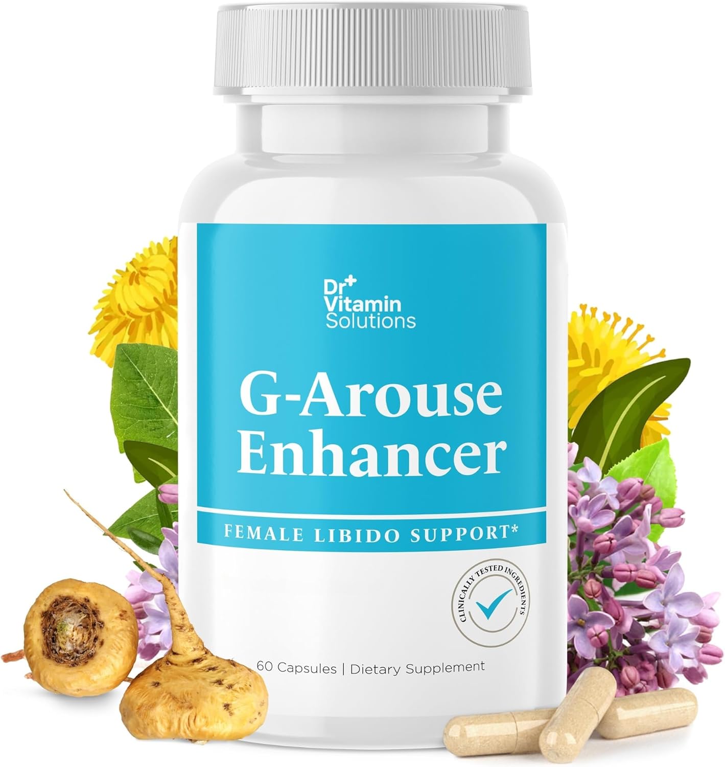 G-Arouse Enhancer for Female | Libido Booster for Women | Fast Acting Formula w/Horny Goat Weed, Maca Root, Tongkat Ali & Tribulus | Female Libido Booster for Energy, 60 Capsules