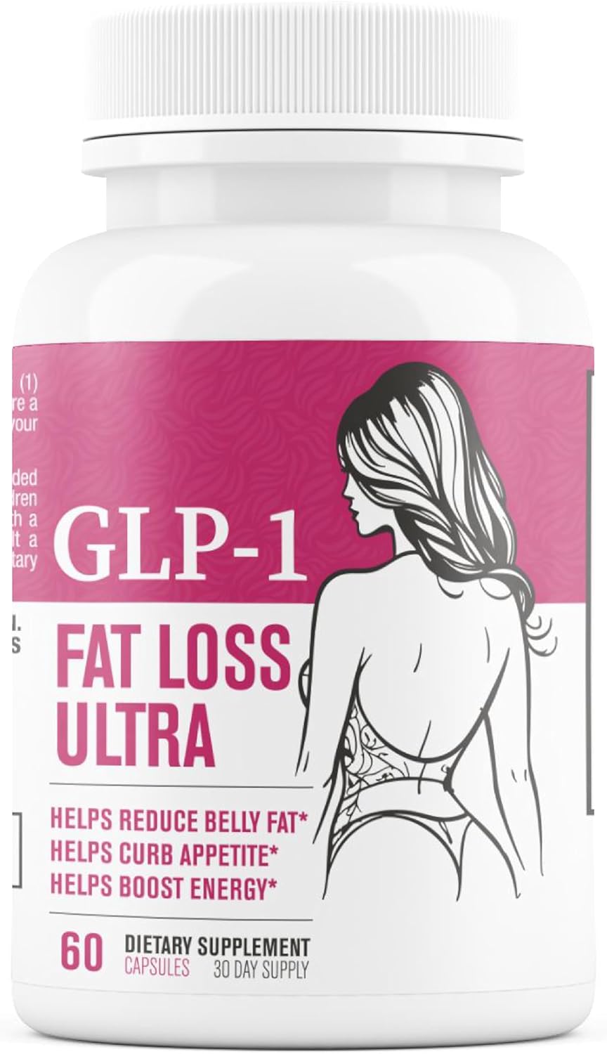 GLP-1 Fat Loss Ultra – Weight Loss Pills, Appetite Suppressant & Fat Burner for Women | Supports Healthy Pathways Associated with GLP-1 Activity | 3rd Party Tested Supplement – 60 Capsules for Adults