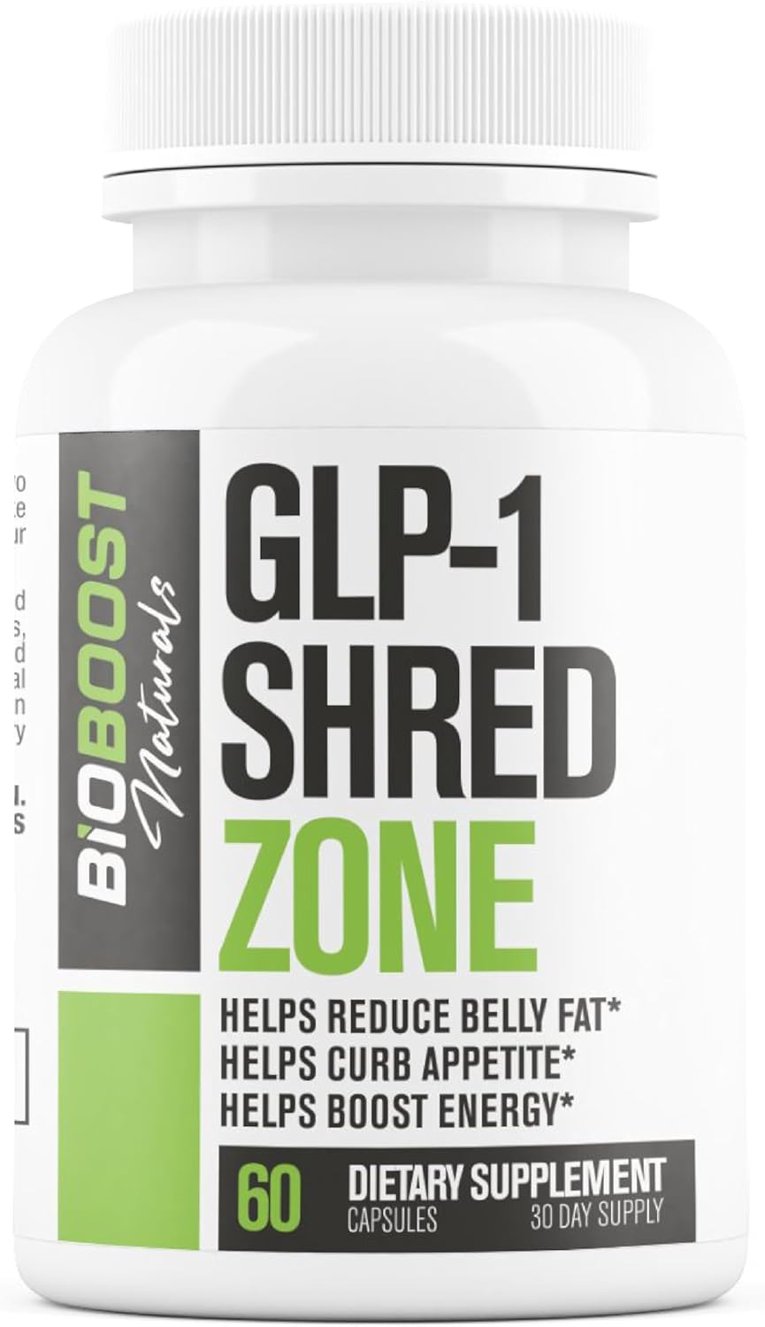 GLP-1 Shred Zone – Weight Loss Pills for Women & Men + Appetite Suppressant Support – Supports Healthy Pathways Associated with GLP-1 Activity – Fat Burner Supplement – 60 Capsules