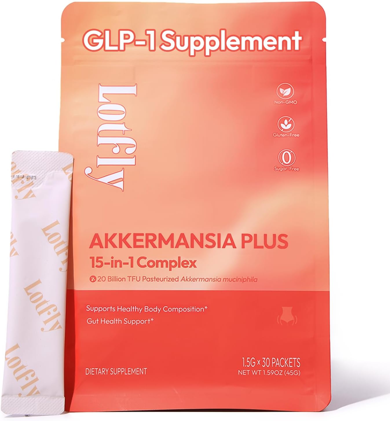 GLP-1 Supplement 15-in-1 Complex,GLP1 for Weight Loss GLP 1 Probiotic Powder for Control Appetite and Cravings,Appetite Suppressant,Metabolism Booster 30 Serving Packets