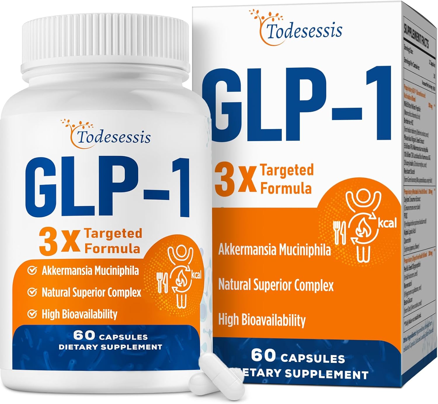 GLP-1 Supplement for Women, 3X Targeted Formula, Gentle on the Stomach, GLP-1 with Akkermansia Probiotic, Berberine HCI & Chicory Inulin, Natural GLP1 for Digestion & Gut Health – Vegan, 60 Capsules