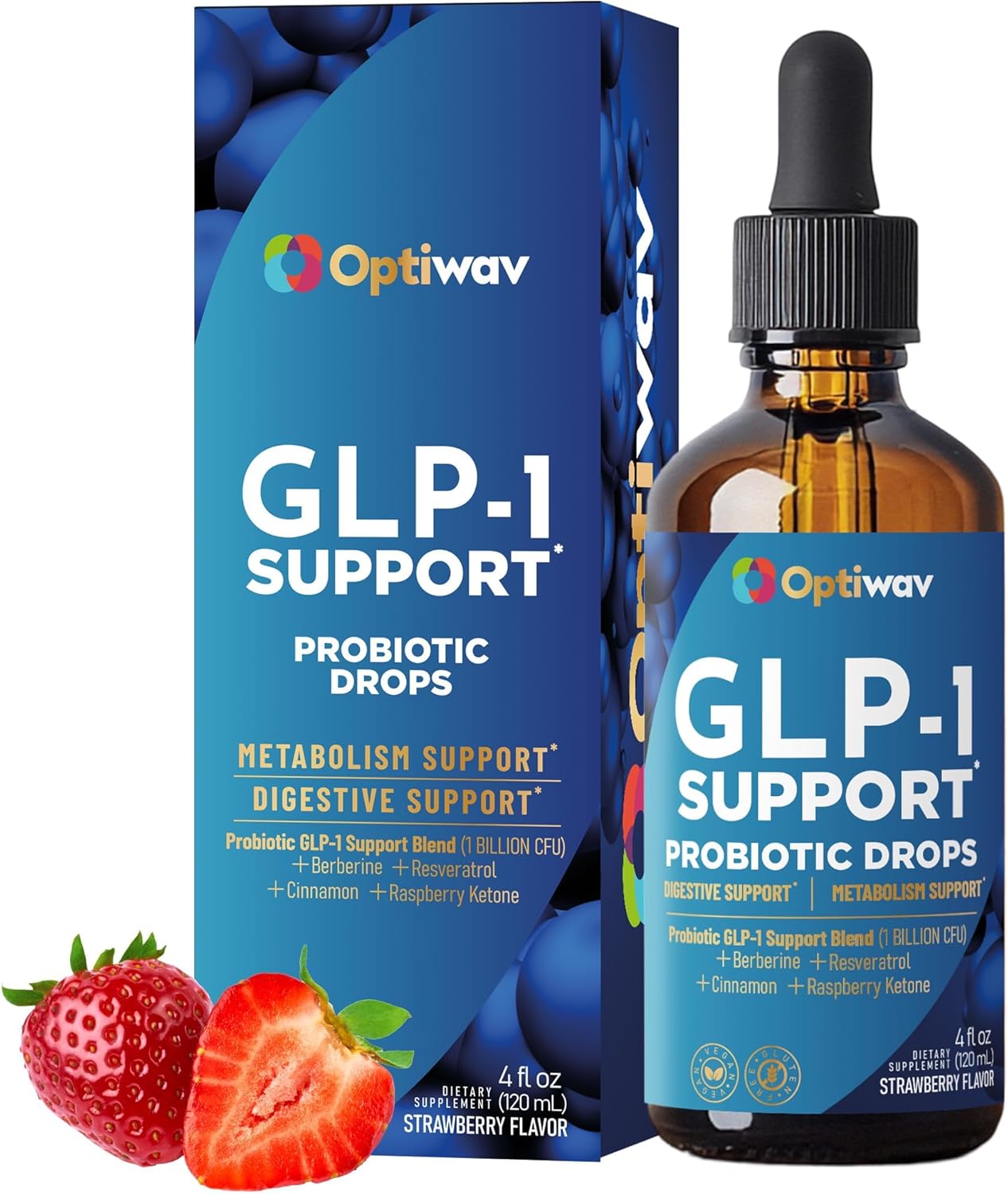 GLP-1 Support Probiotic Supplement for Weight Loss Fat Burner Support – Daily Natural Herbal Supplement for Women Men Digestive & Metabolic Health