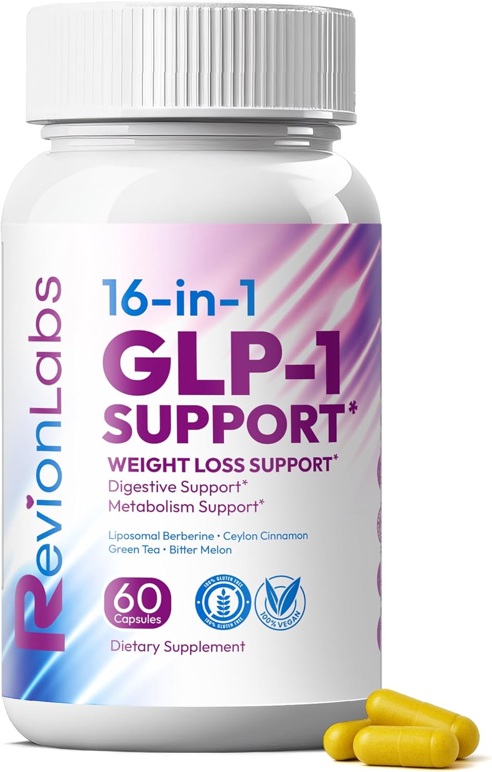 GLP-1 Support Weight Loss Supplement – Natural Appetite Suppressant for Women Men – Berberine Support Activate Hunger Control Curb Cravings Boost Metabolism Fat Burn & Gut Health
